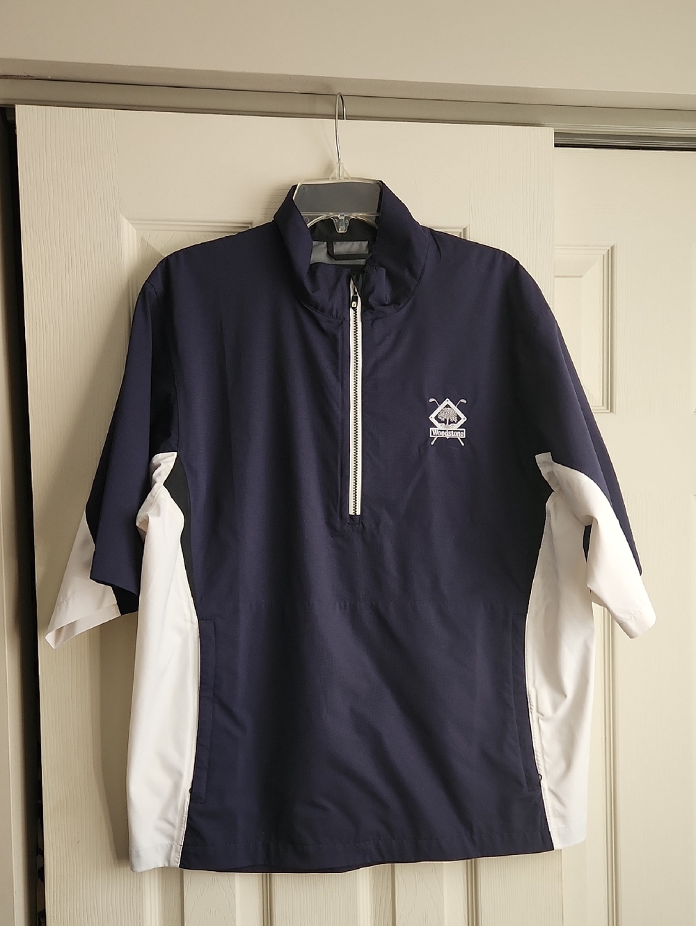 FootJoy Navy and White Short-Sleeve Golf Pullover